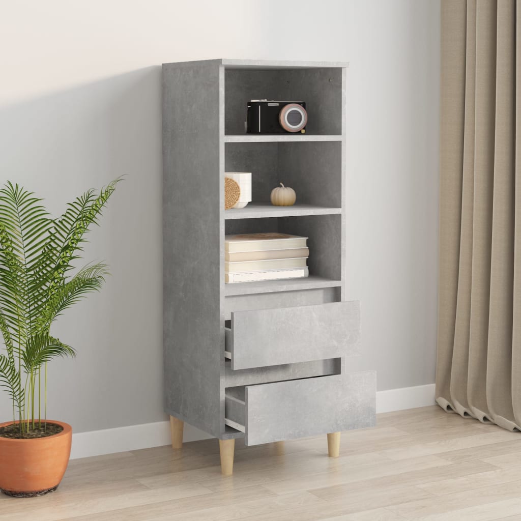 Highboard Concrete Grey 40x36x110 cm Engineered Wood