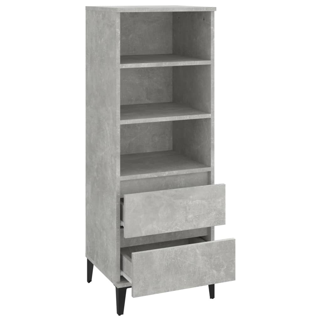 Highboard Concrete Grey 40x36x110 cm Engineered Wood