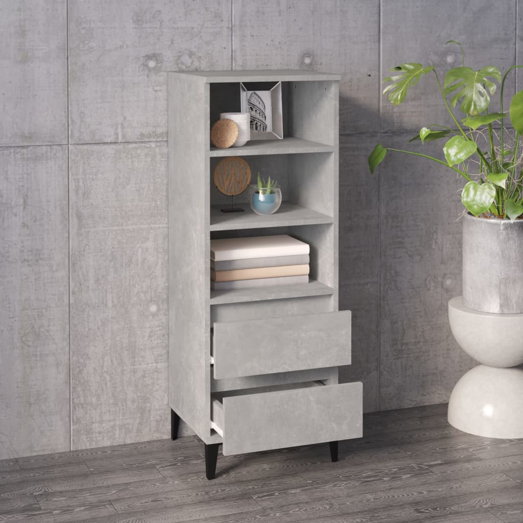 Highboard Concrete Grey 40x36x110 cm Engineered Wood