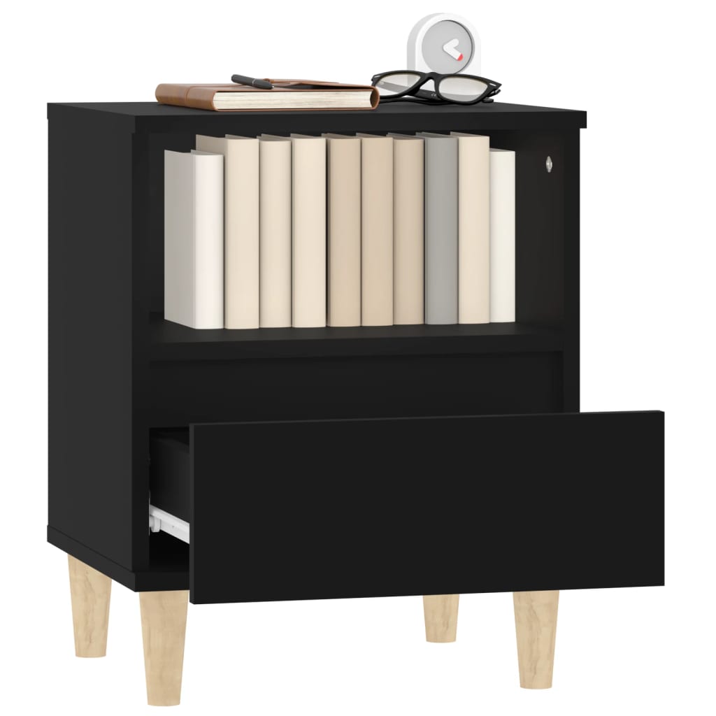 Bedside Cabinet Black 40x35x50 cm