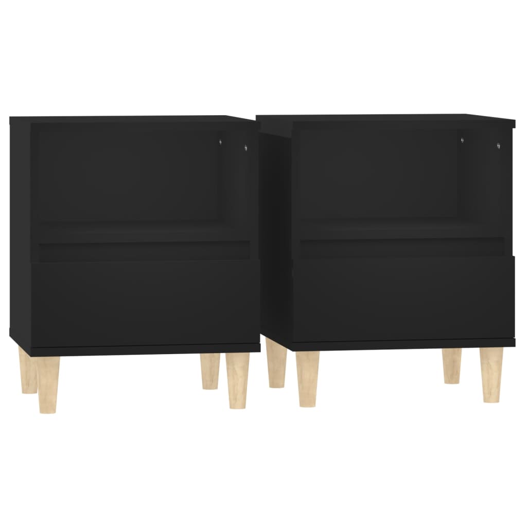 Bedside Cabinets 2 pcs Black 40x35x50 cm