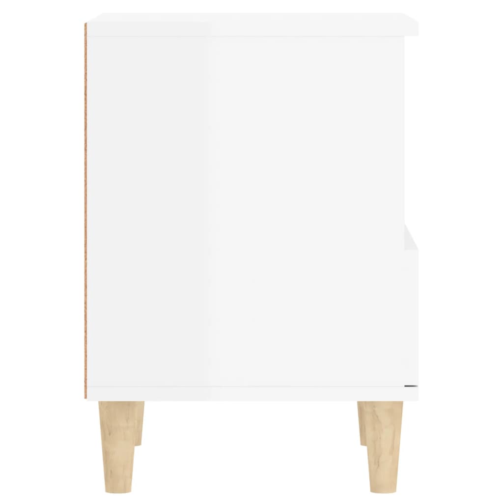 Bedside Cabinet High Gloss White 40x35x50 cm