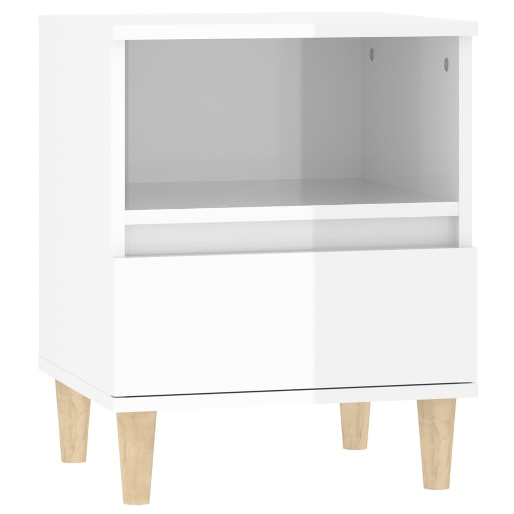 Bedside Cabinets 2 pcs High Gloss White 40x35x50 cm