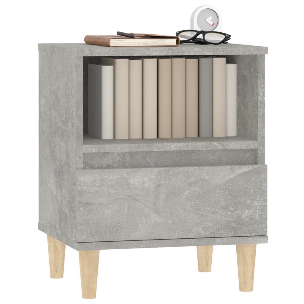 Bedside Cabinet Concrete Grey 40x35x50 cm