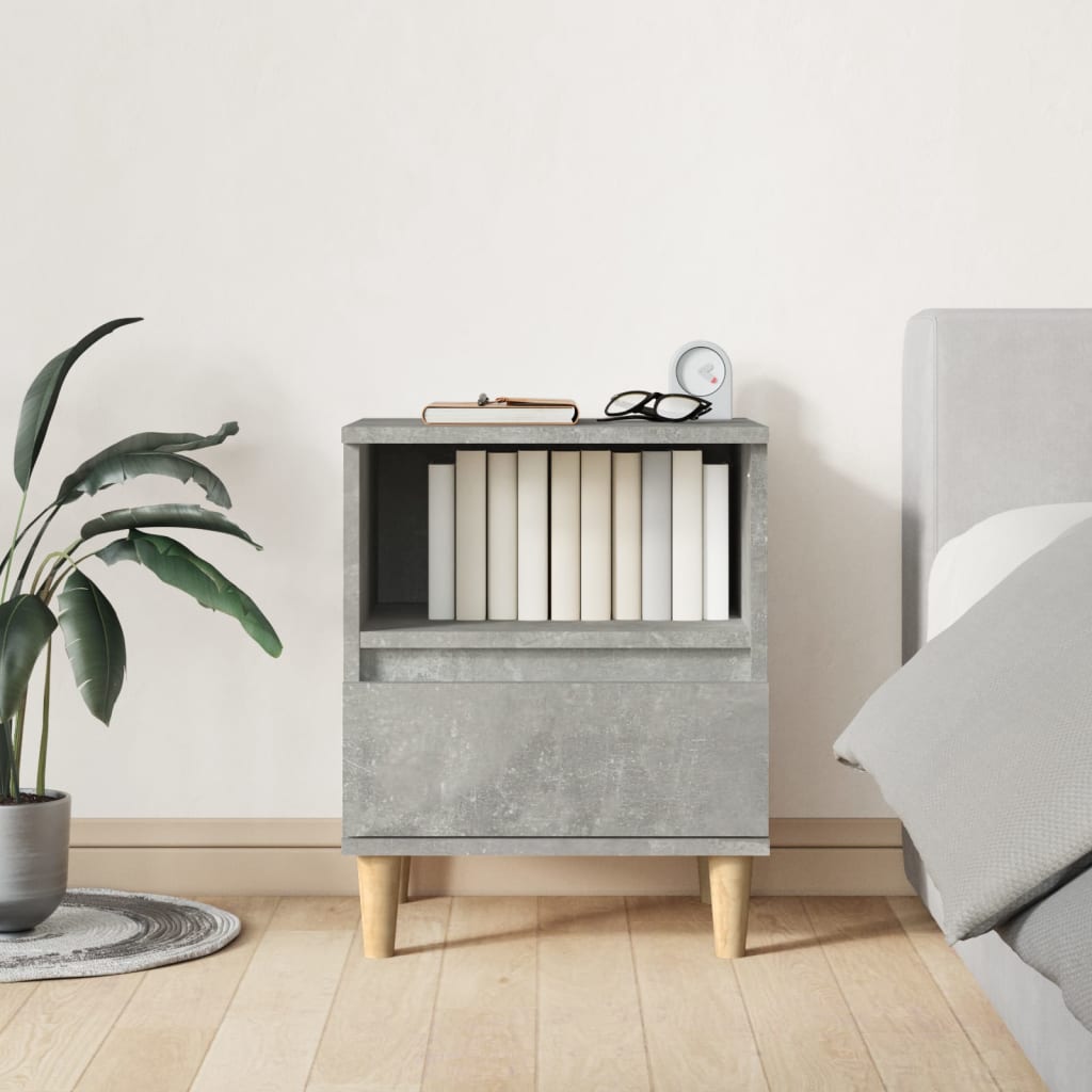 Bedside Cabinet Concrete Grey 40x35x50 cm