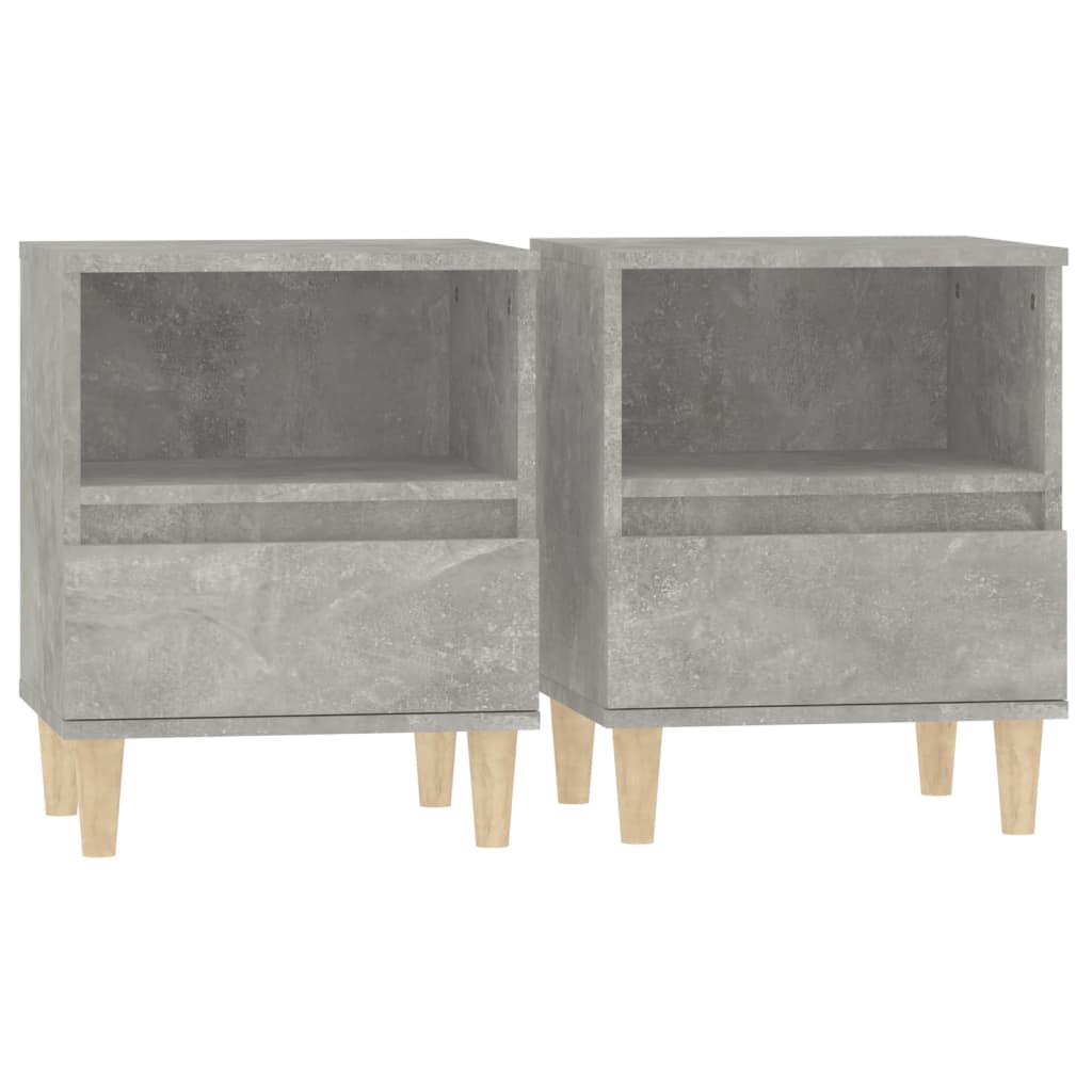 Bedside Cabinets 2 pcs Concrete Grey 40x35x50 cm