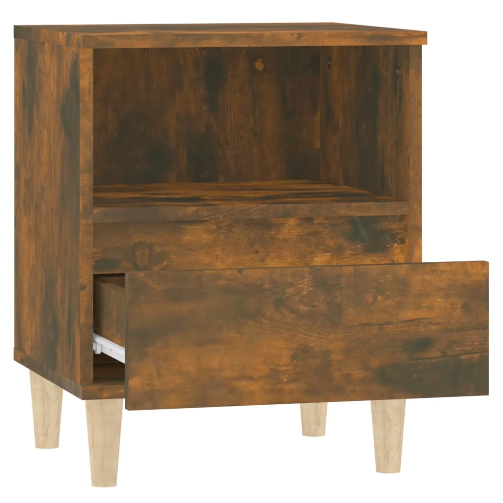 Bedside Cabinet Smoked Oak 40x35x50 cm