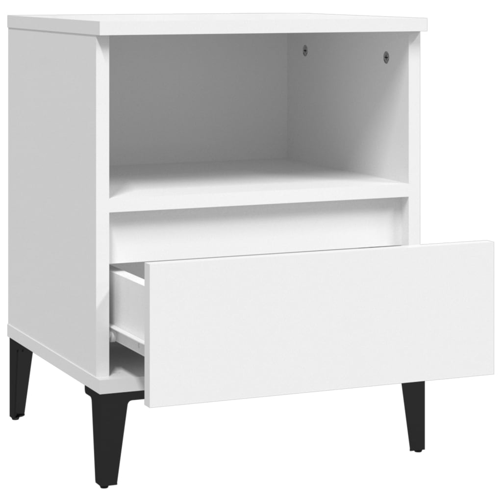 Bedside Cabinet White 40x35x50 cm