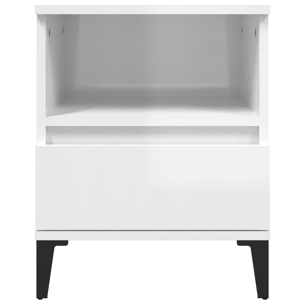 Bedside Cabinet High Gloss White 40x35x50 cm