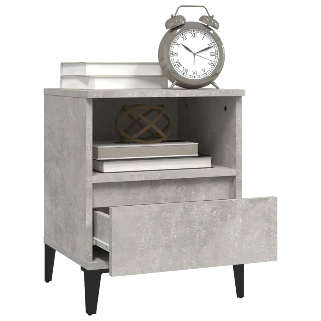 Bedside Cabinets 2 pcs Concrete Grey 40x35x50 cm