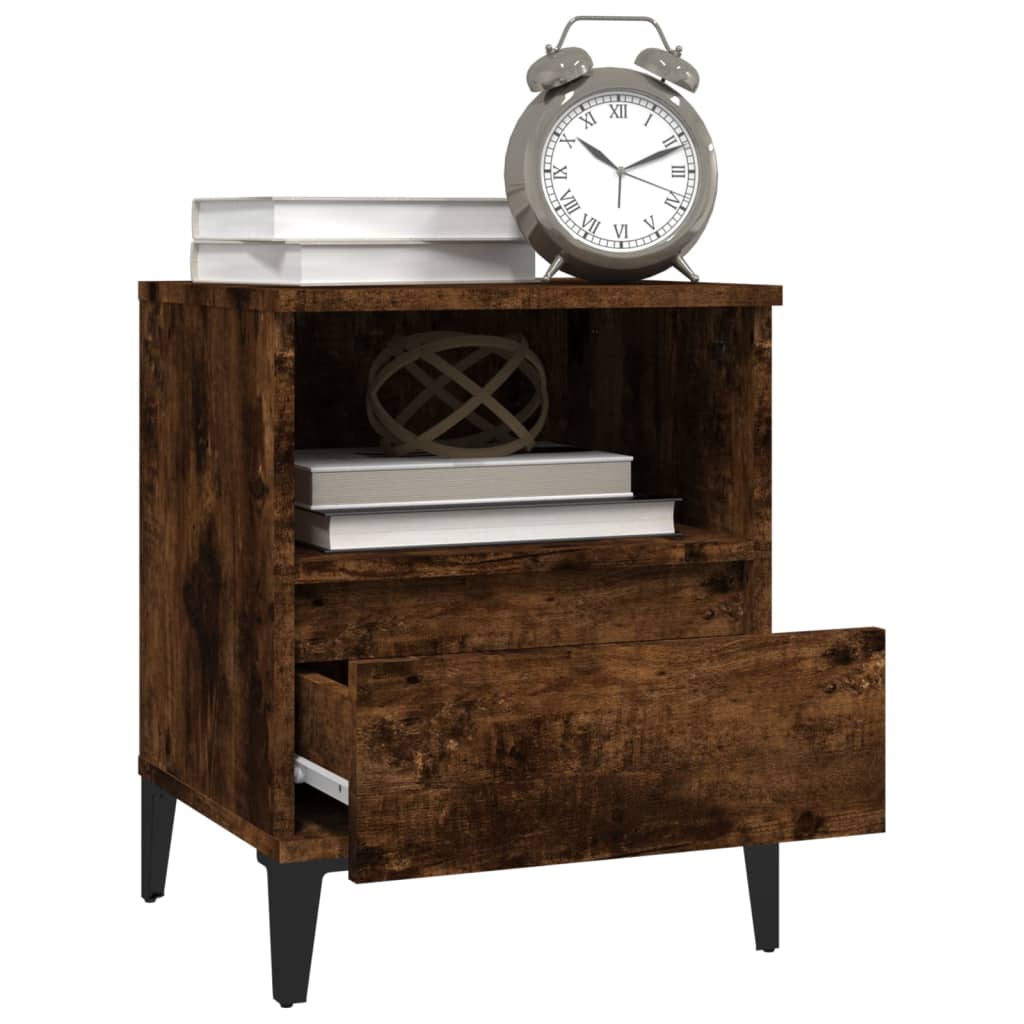 Bedside Cabinet Smoked Oak 40x35x50 cm