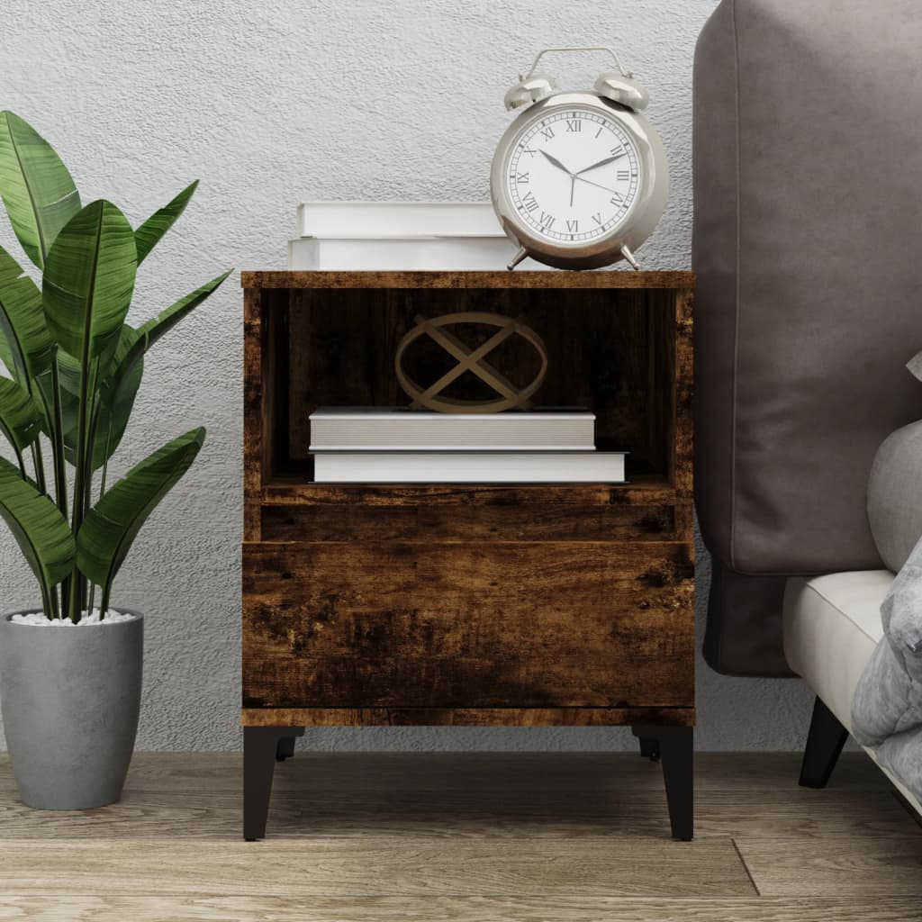 Bedside Cabinet Smoked Oak 40x35x50 cm