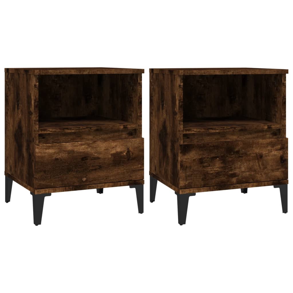 Bedside Cabinets 2 pcs Smoked Oak 40x35x50 cm