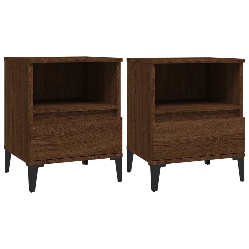 Bedside Cabinets 2 pcs Brown Oak 40x35x50 cm