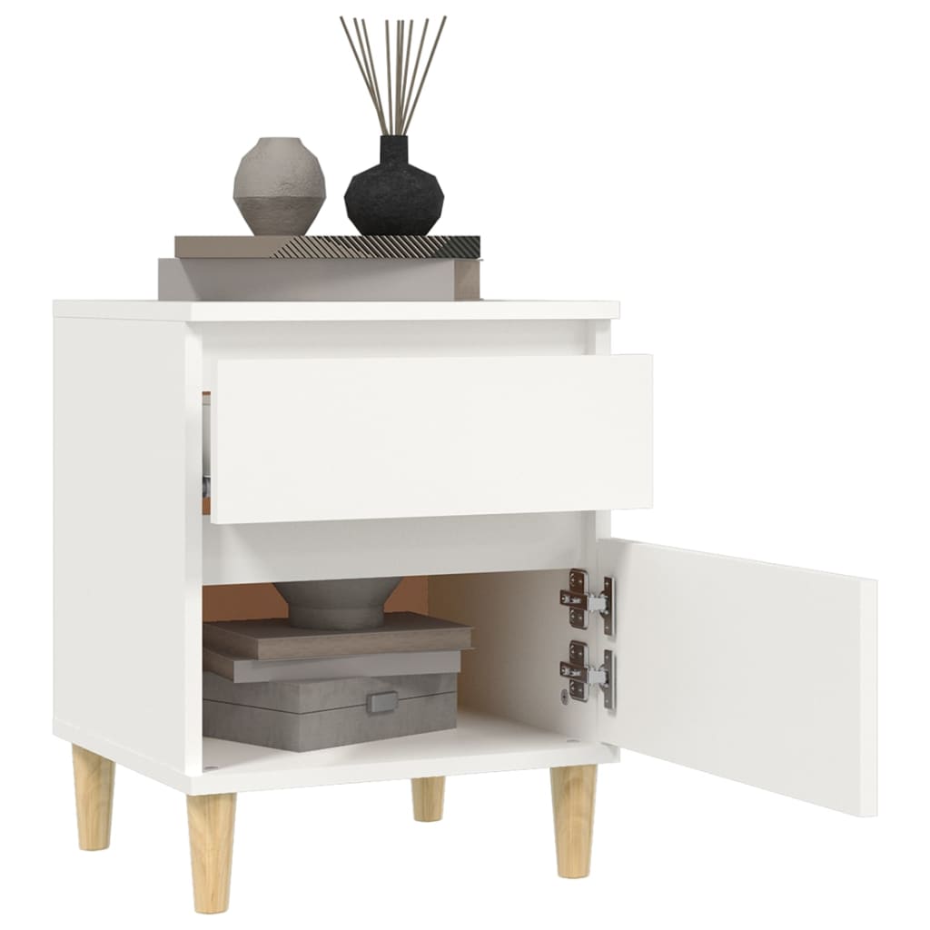 Bedside Cabinet White 40x35x50 cm