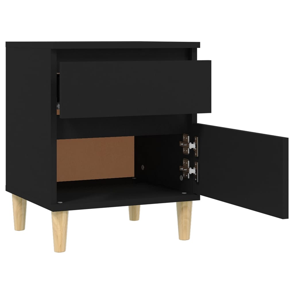 Bedside Cabinet Black 40x35x50 cm