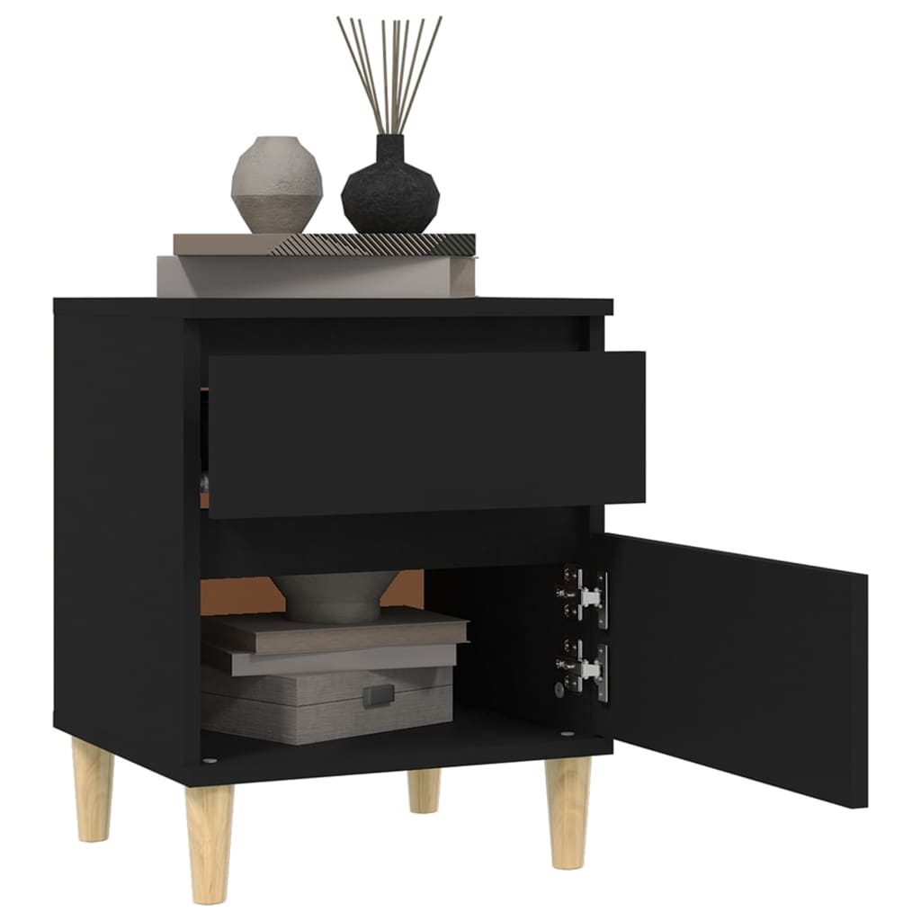 Bedside Cabinets 2 pcs Black 40x35x50 cm