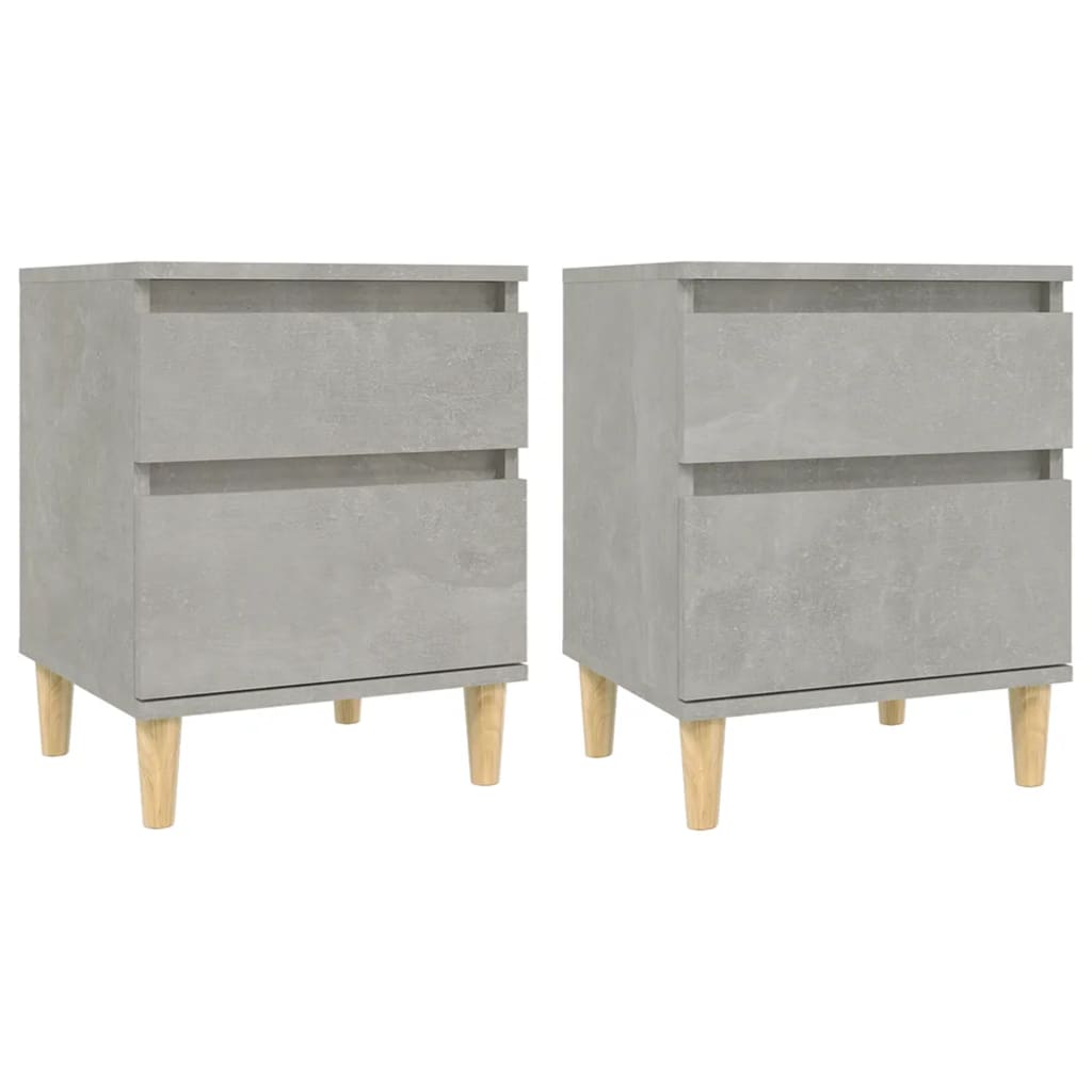 Bedside Cabinets 2 pcs Concrete Grey 40x35x50 cm