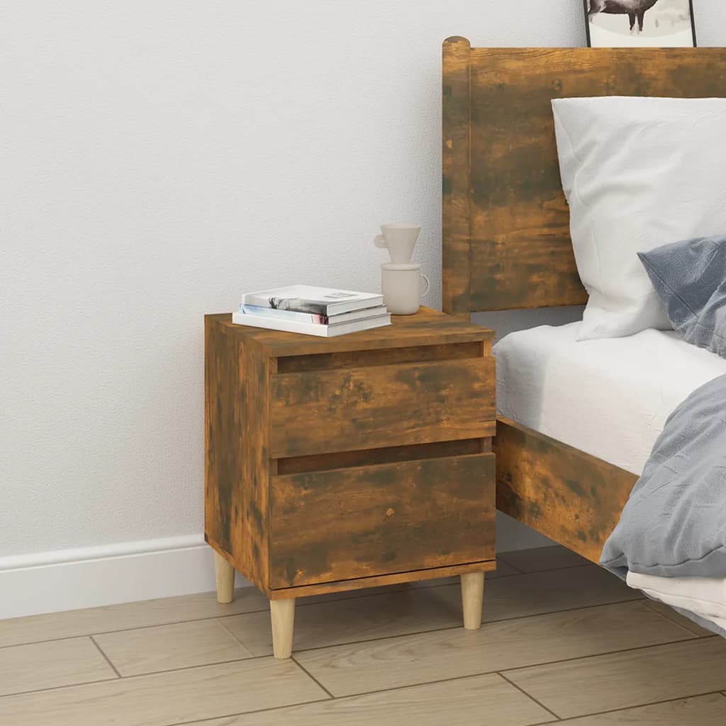 Bedside Cabinets 2 pcs Smoked Oak 40x35x50 cm