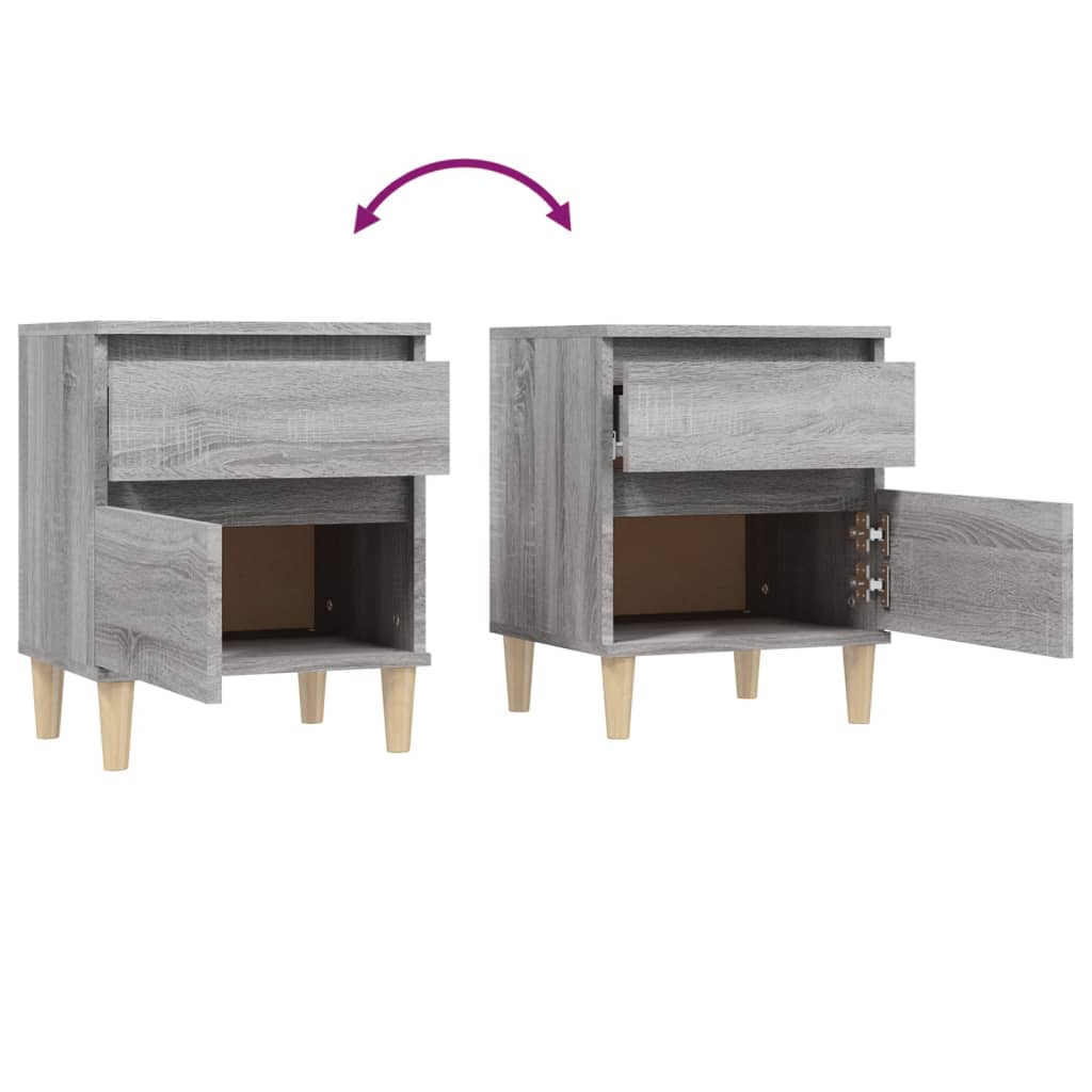 Bedside Cabinets 2 pcs Grey Sonoma 40x35x50 cm