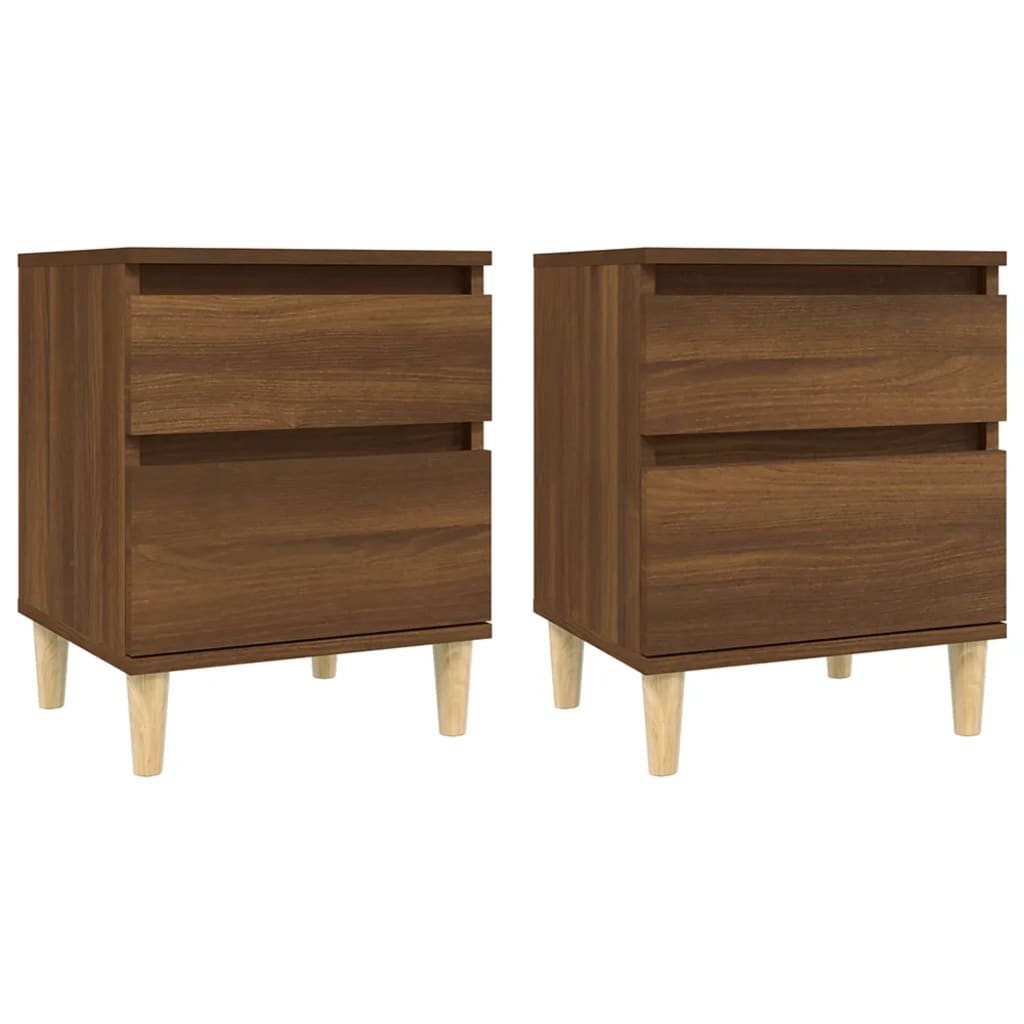 Bedside Cabinets 2 pcs Brown Oak 40x35x50 cm