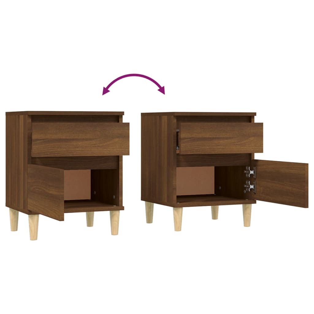 Bedside Cabinets 2 pcs Brown Oak 40x35x50 cm