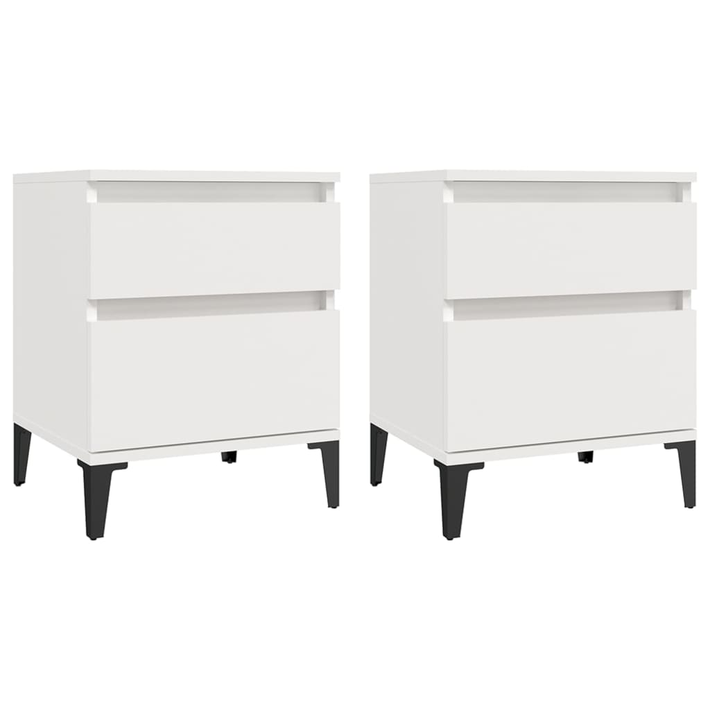 Bedside Cabinets 2 pcs White 40x35x50 cm