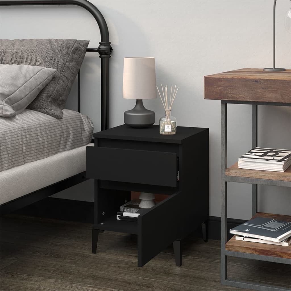 Bedside Cabinet Black 40x35x50 cm