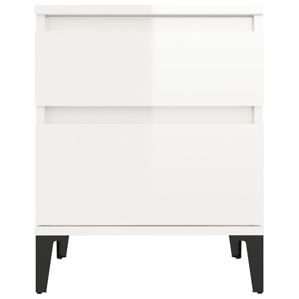 Bedside Cabinets 2 pcs High Gloss White 40x35x50 cm