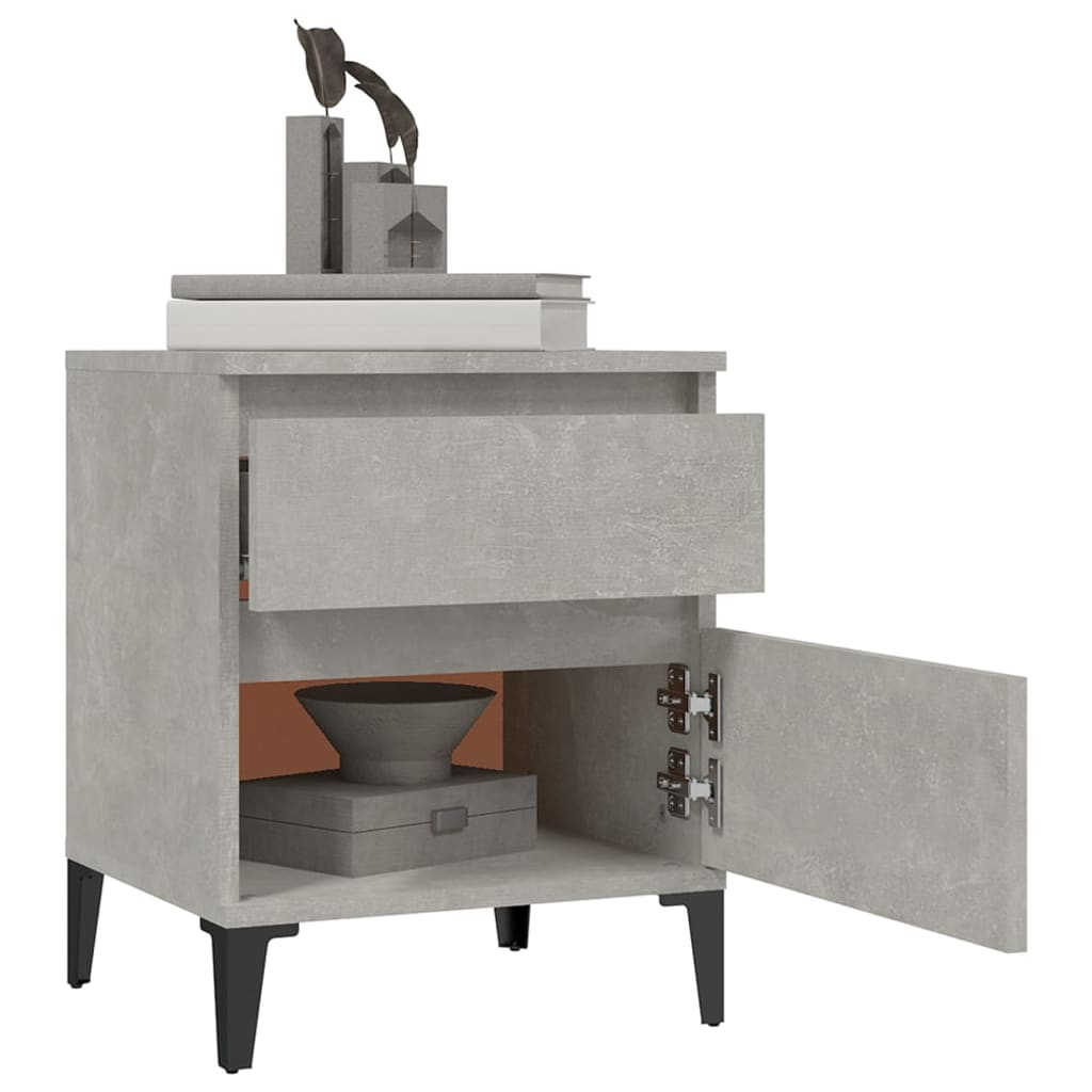 Bedside Cabinet Concrete Grey 40x35x50 cm