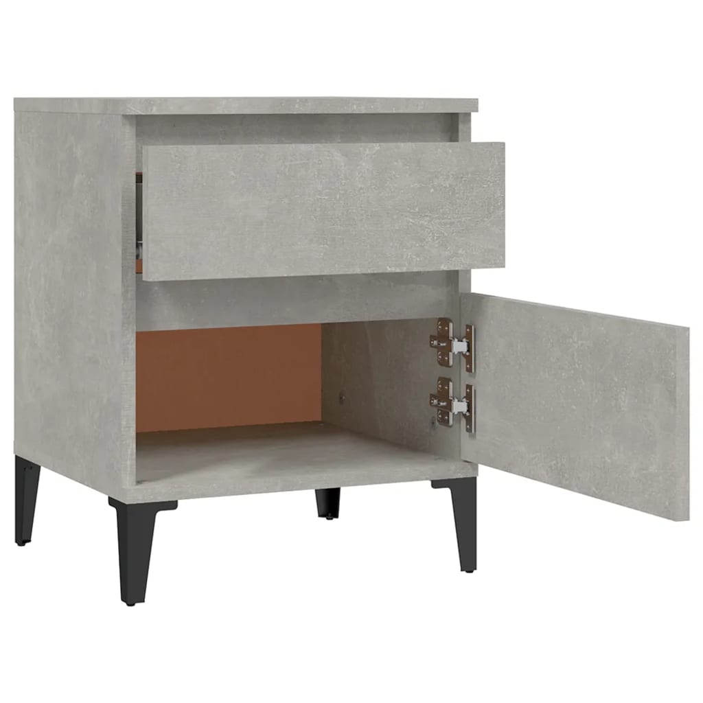 Bedside Cabinet Concrete Grey 40x35x50 cm