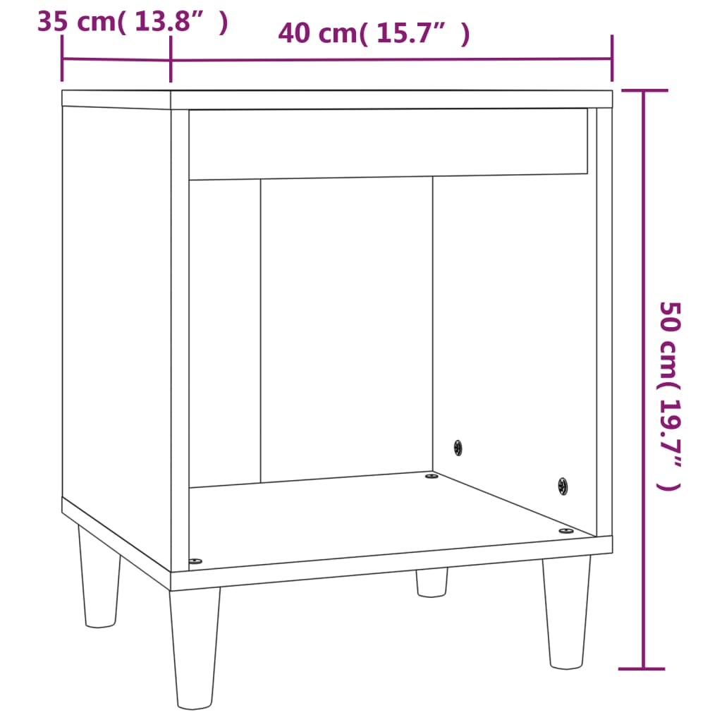 Bedside Cabinet White 40x35x50 cm Engineered Wood