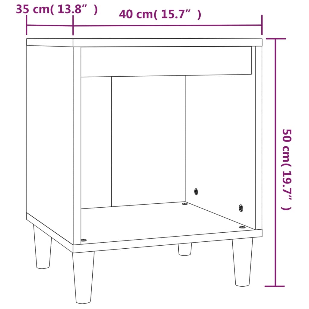 Bedside Cabinet Black 40x35x50 cm Engineered Wood