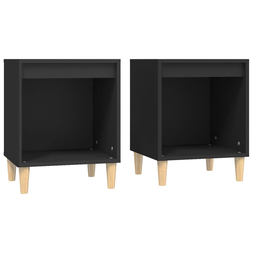 Bedside Cabinets 2 pcs Black 40x35x50 cm