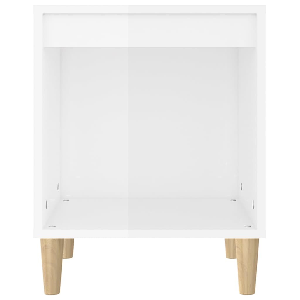 Bedside Cabinet High Gloss White 40x35x50 cm Engineered Wood