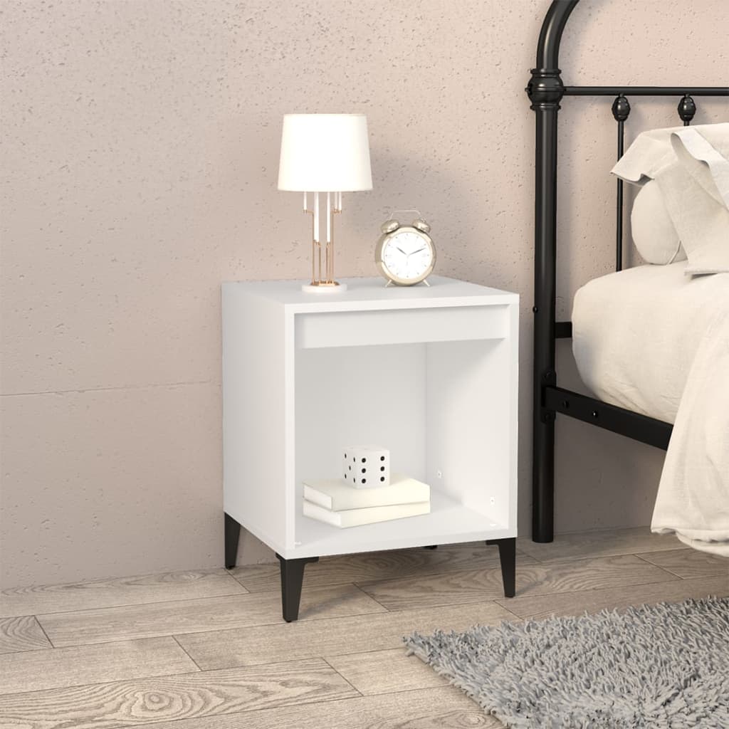 Bedside Cabinet White 40x35x50 cm