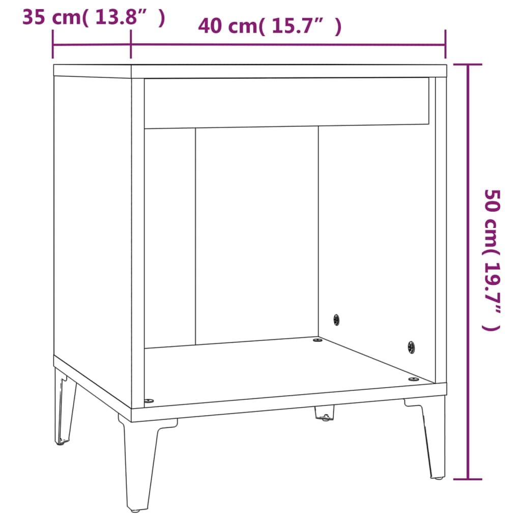 Bedside Cabinets 2 pcs White 40x35x50 cm