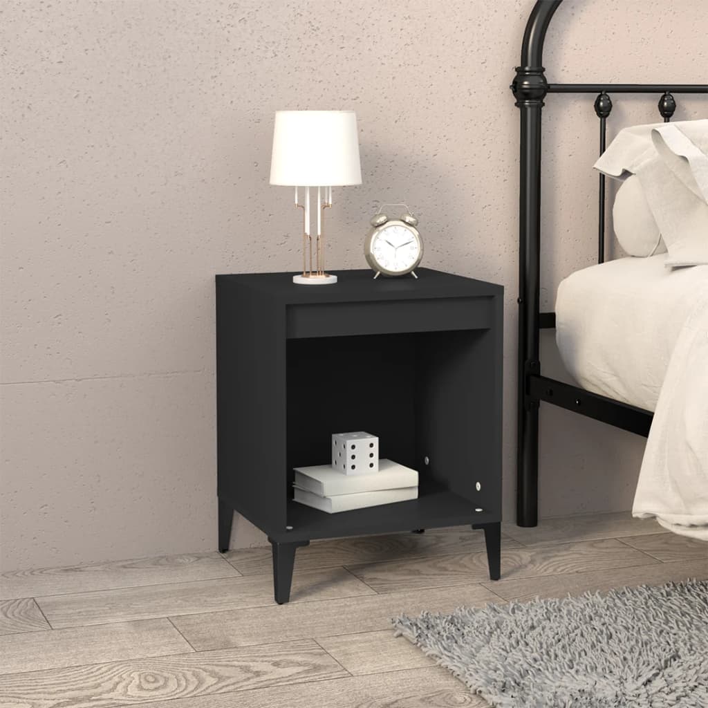 Bedside Cabinet Black 40x35x50 cm