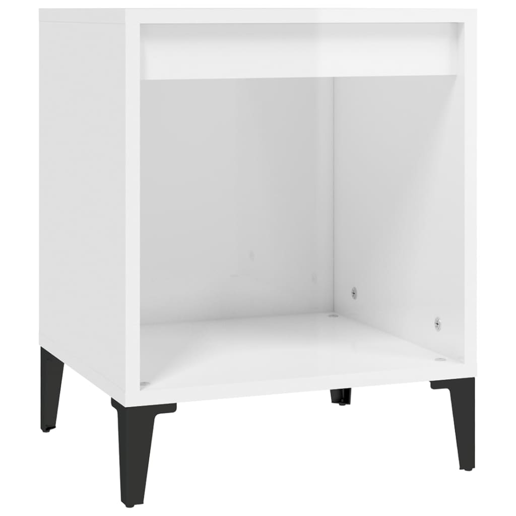 Bedside Cabinet High Gloss White 40x35x50 cm