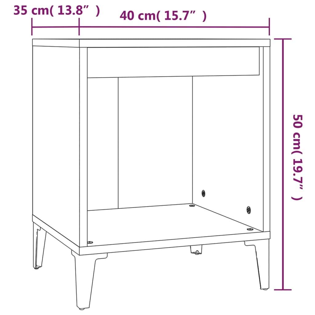 Bedside Cabinet Concrete Grey 40x35x50 cm