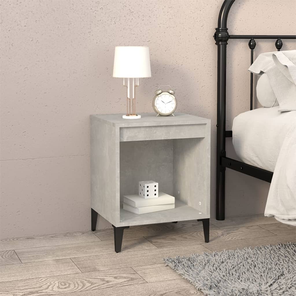 Bedside Cabinet Concrete Grey 40x35x50 cm