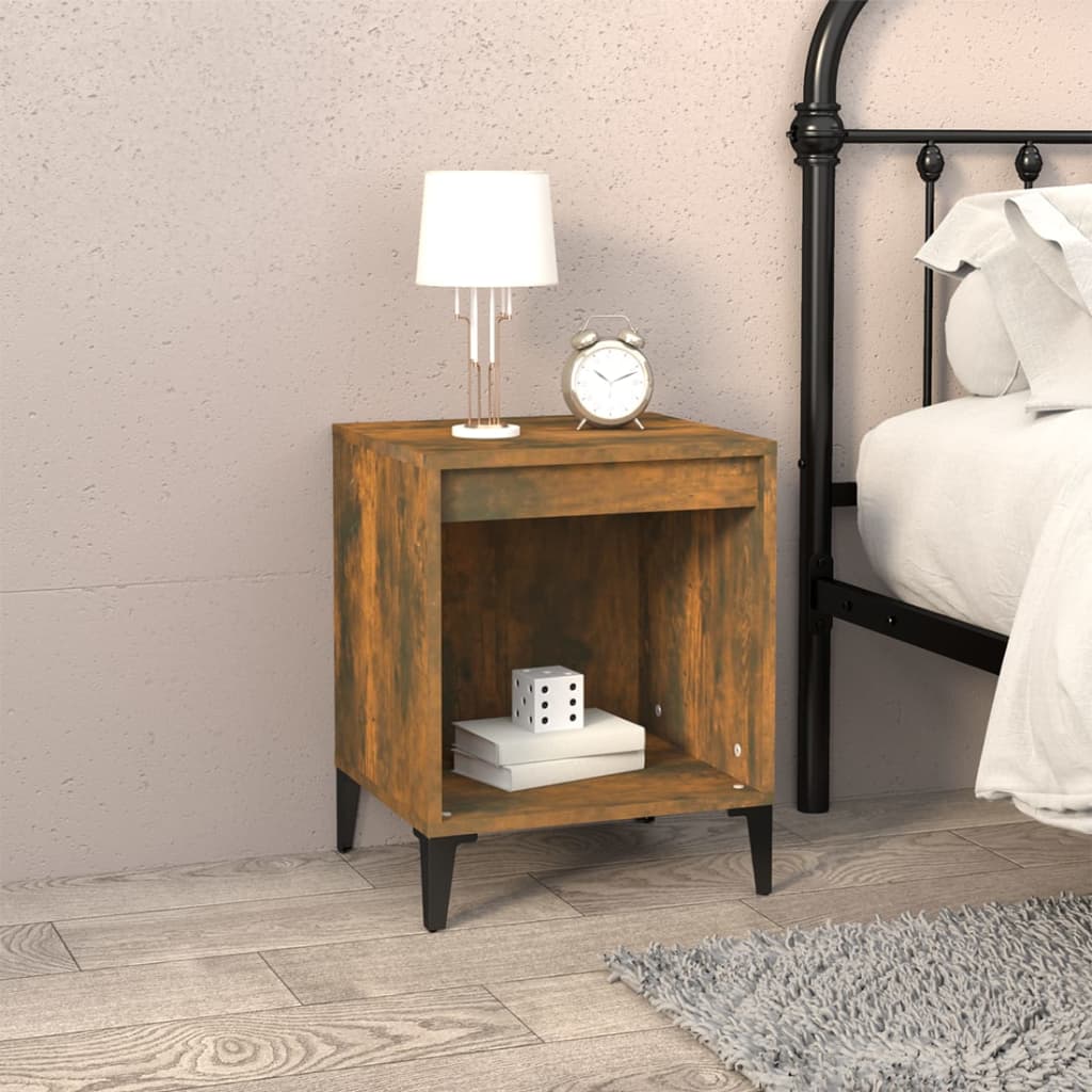 Bedside Cabinet Smoked Oak 40x35x50 cm