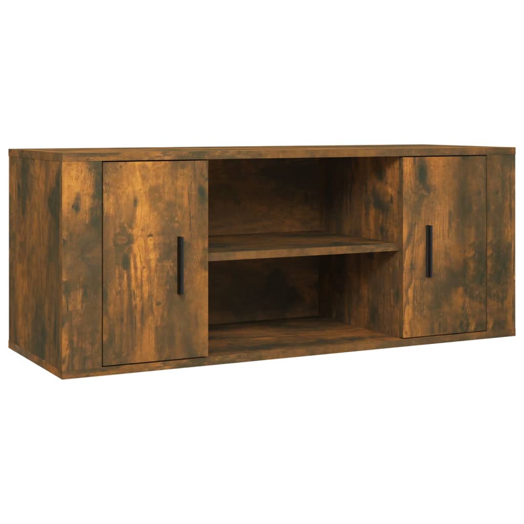 TV Cabinet Smoked Oak 100x35x40 cm Engineered Wood