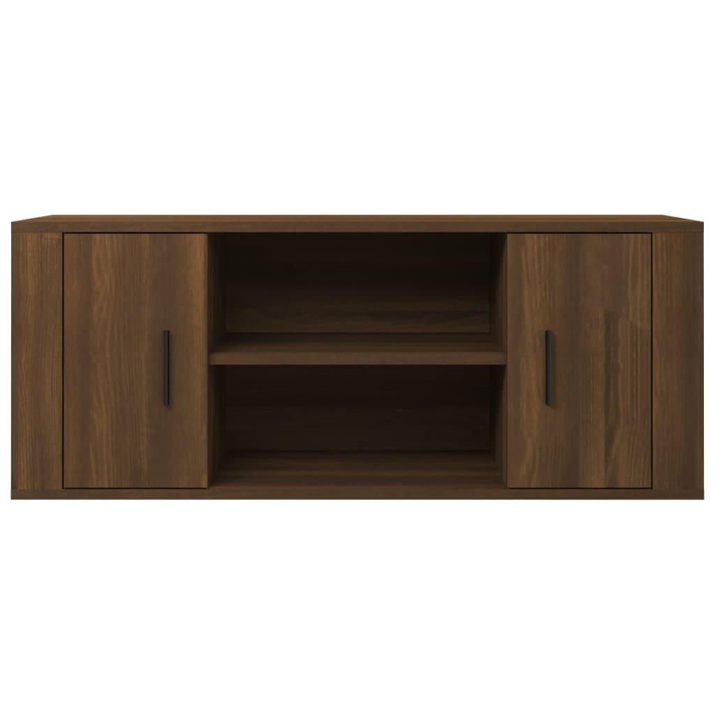 TV Cabinet Brown Oak 100x35x40 cm Engineered Wood