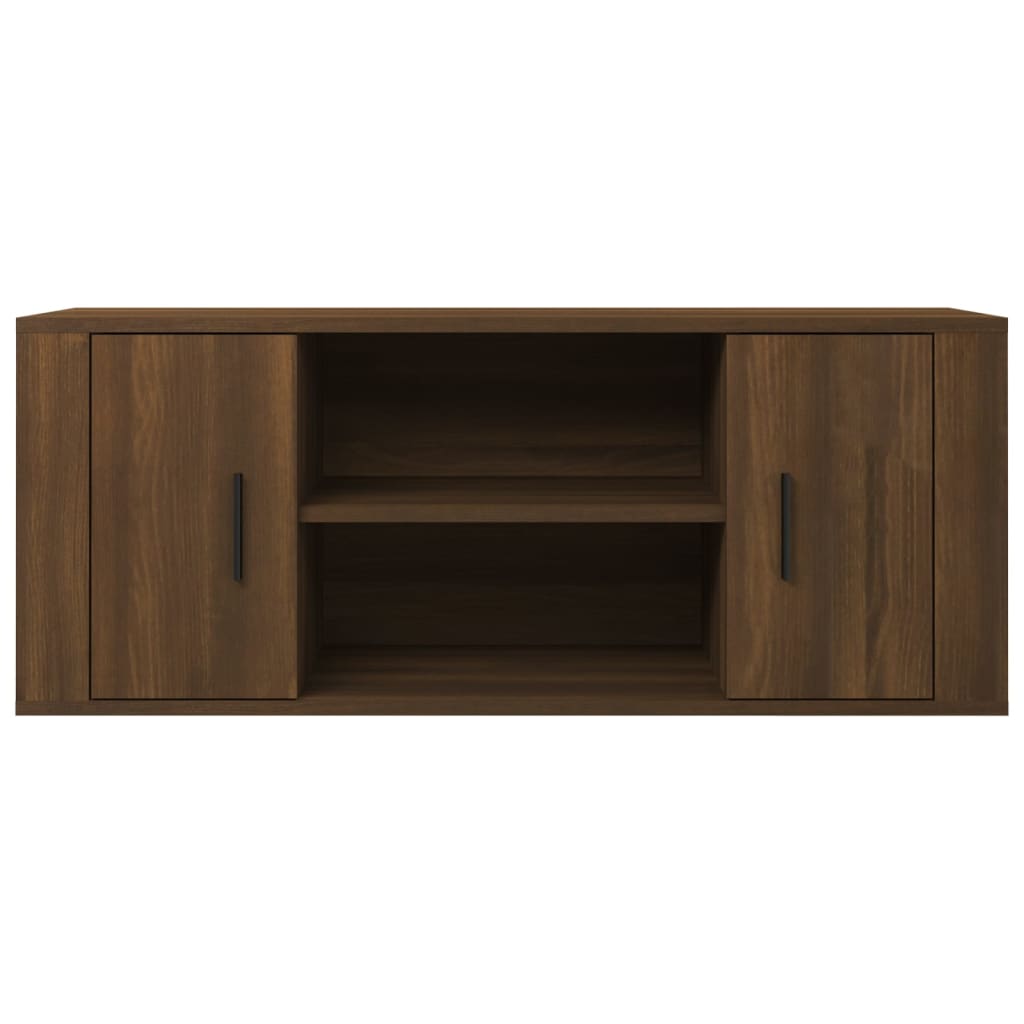 TV Cabinet Brown Oak 100x35x40 cm Engineered Wood