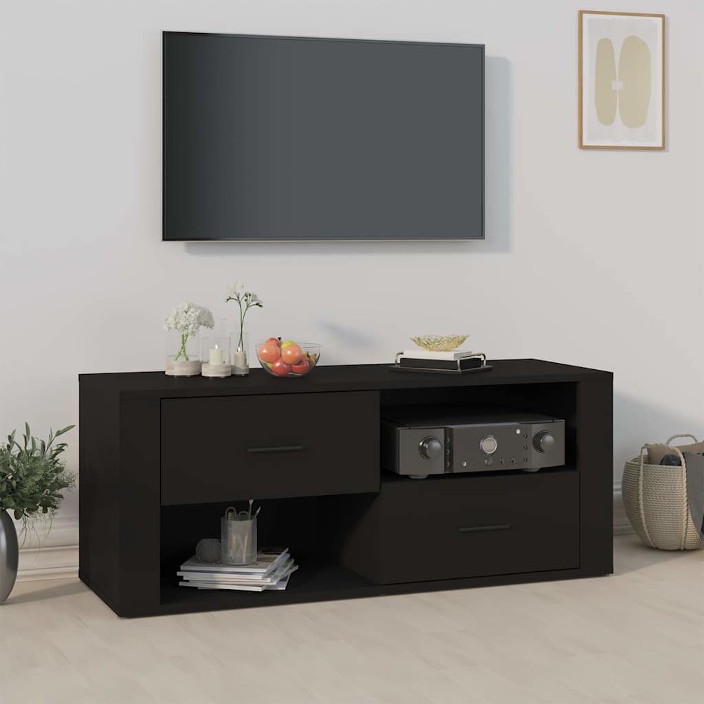 TV Cabinet Black 100x35x40 cm Engineered Wood