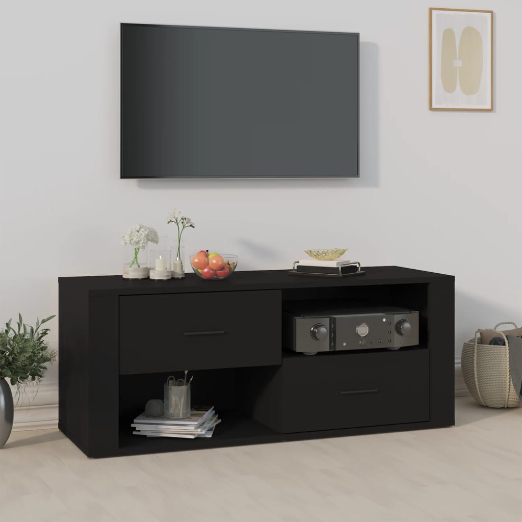 TV Cabinet Black 100x35x40 cm Engineered Wood