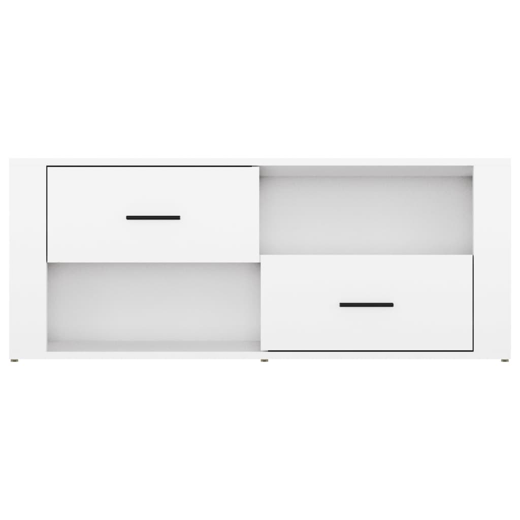 TV Cabinet High Gloss White 100x35x40 cm Engineered Wood