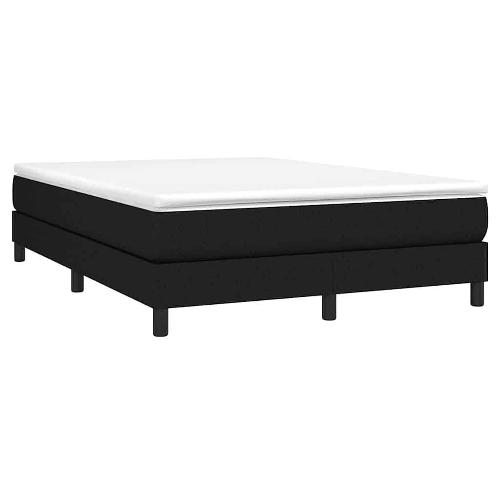 Box Spring Bed Frame Black Full Fabric