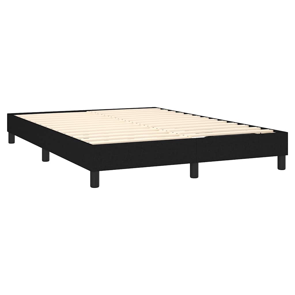Box Spring Bed Frame Black Full Fabric